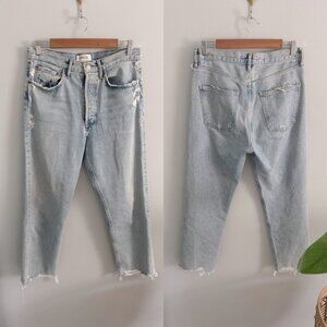 AGOLDE The 90s Crop Mid Rise Loose Straight in Nerve